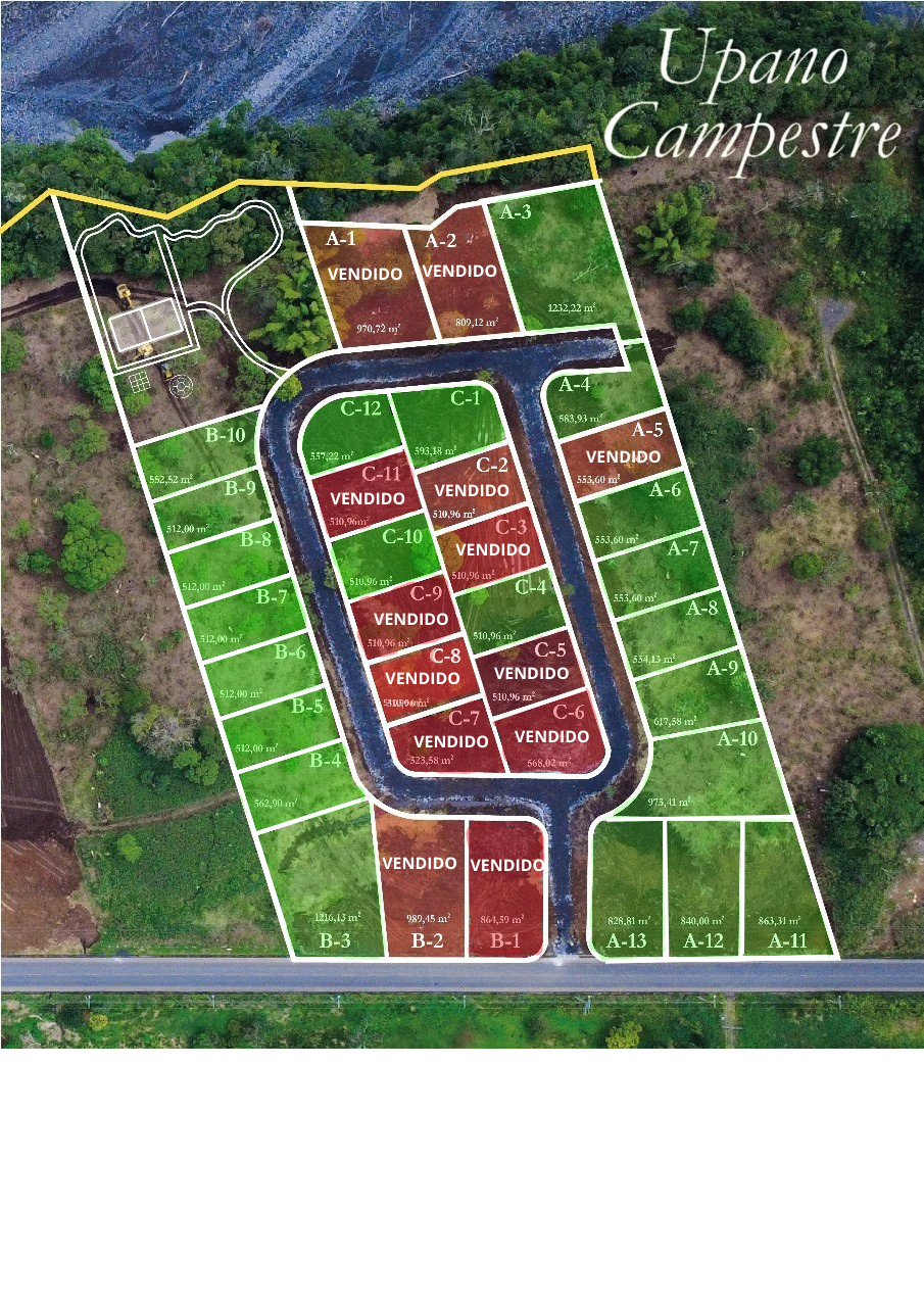 Plano de lotes Jaguar Campestre
